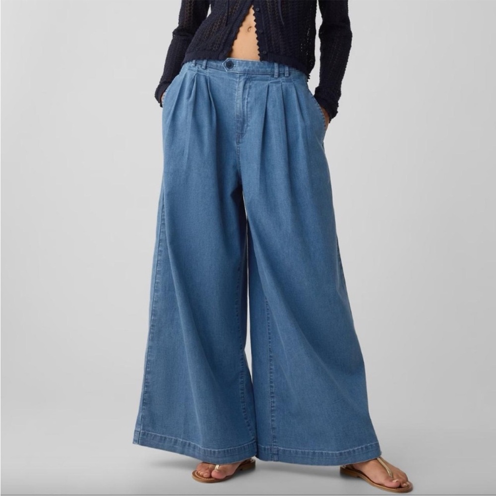 Doen x Gap Collab Wide Leg Pleated Jeans (Size 00)